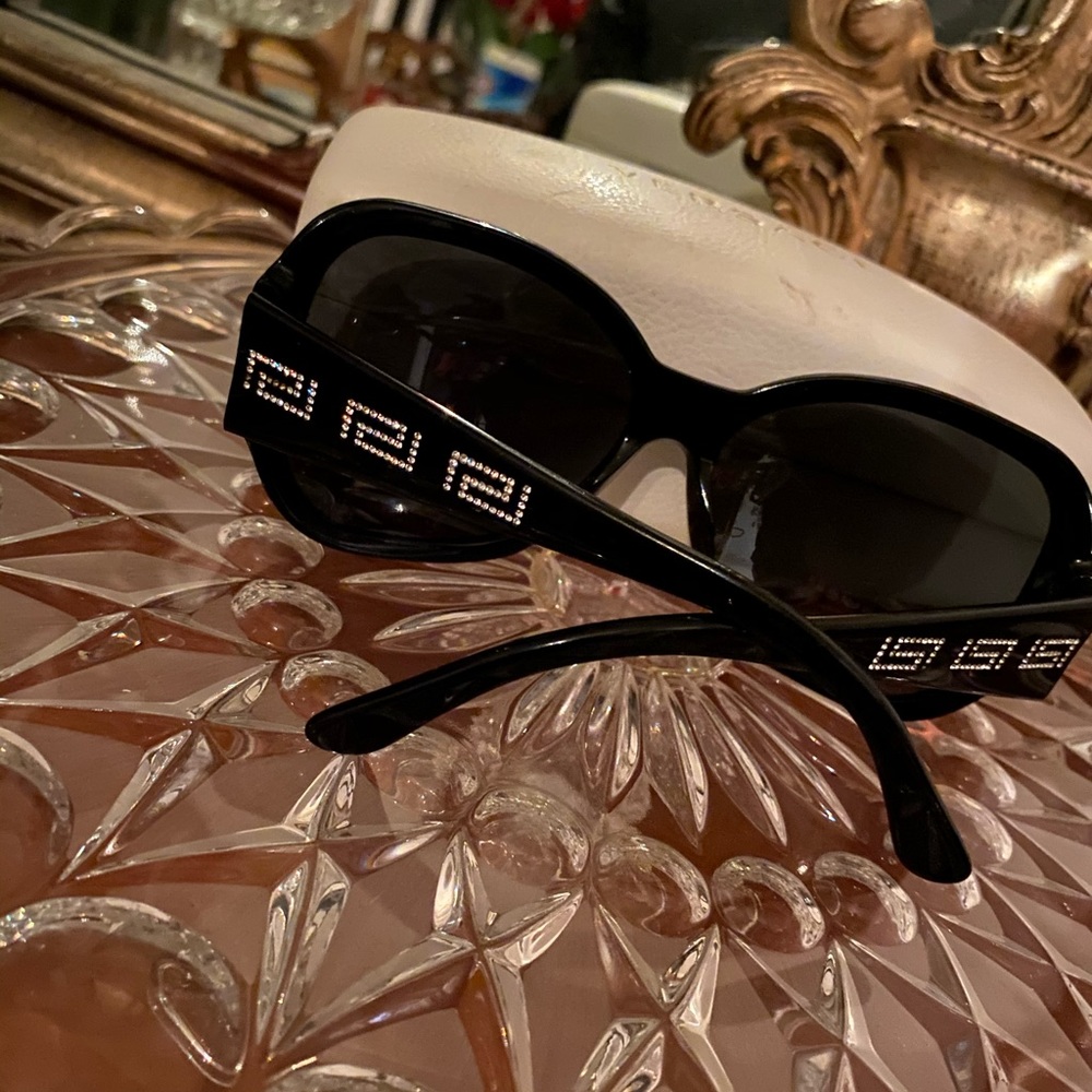 Versace Black 4156-B Jewel Greek Key Sunglasses